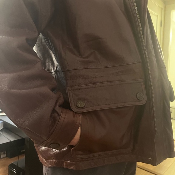 Vintage Genuine leather vintage mens jacket size L - Picture 9 of 12